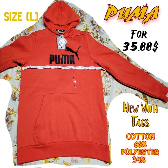 Puma Red Hoodie (L) New With Tags - Picture 1 of 6
